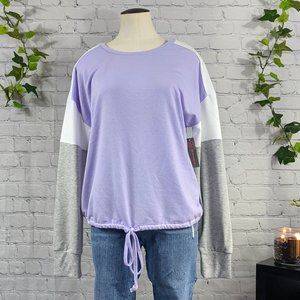 NO BOUNDARIES Long Sleeve Tie Front Top L